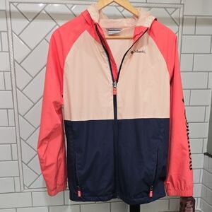 Columbia Omni-Tech Youth XL Hooded Rain Jacket Colorblock
